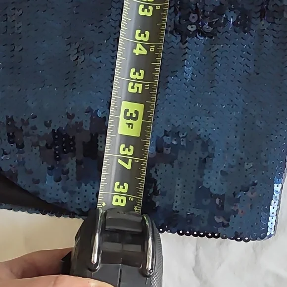 BCBGMAXAZRIA Reeve Sequin V-Neck Cocktail Dress Cobalt Blue XS - Picture 12 of 12